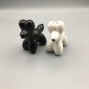 White & Black Balloon Dog Salt and Pepper Shakers